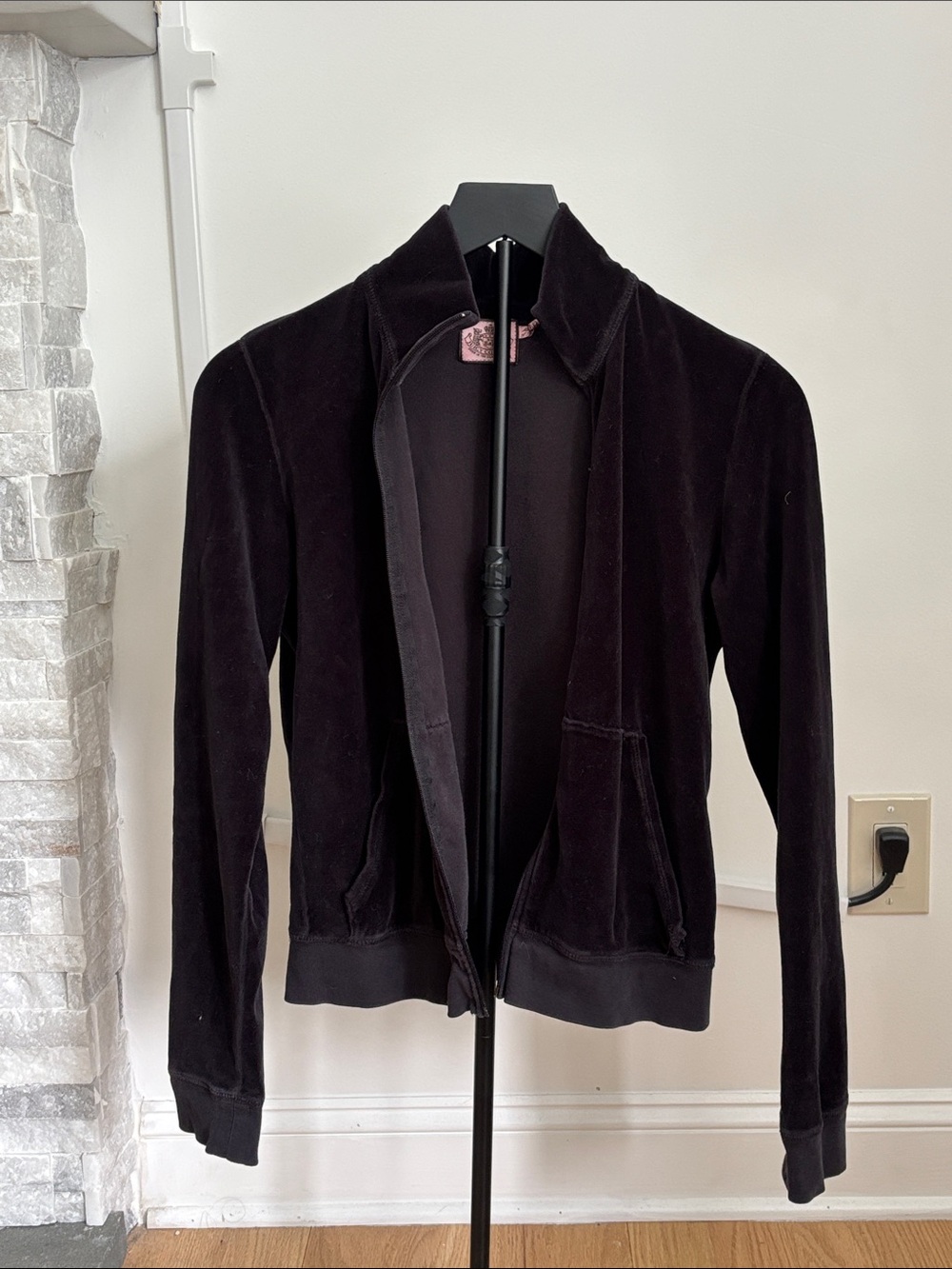Juicy Couture Dark Black Velour Sweatshirt